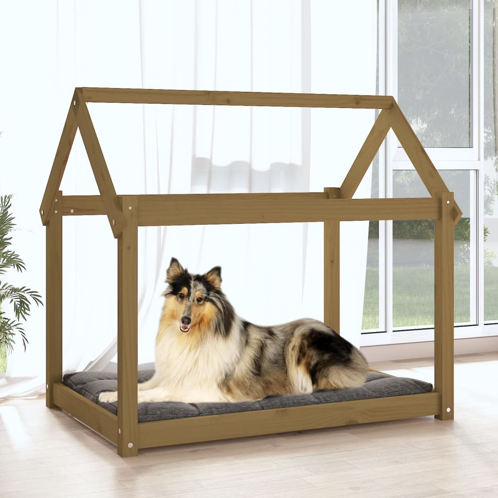 Cuccia per Cani Ambra 101x70x90 cm in Legno Massello di Pino - homemem39
