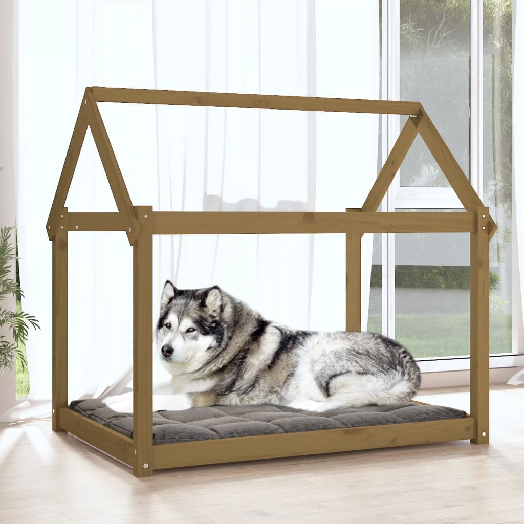 Cuccia per Cani Ambra 111x80x100 cm in Legno Massello di Pino - homemem39