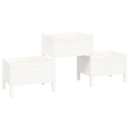 Fioriera Bianca 178,5x44x75 cm in Legno Massello di Pino | homemem39