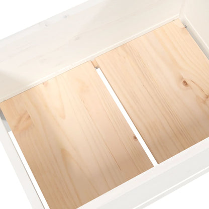 Fioriera Bianca 178,5x44x75 cm in Legno Massello di Pino | homemem39