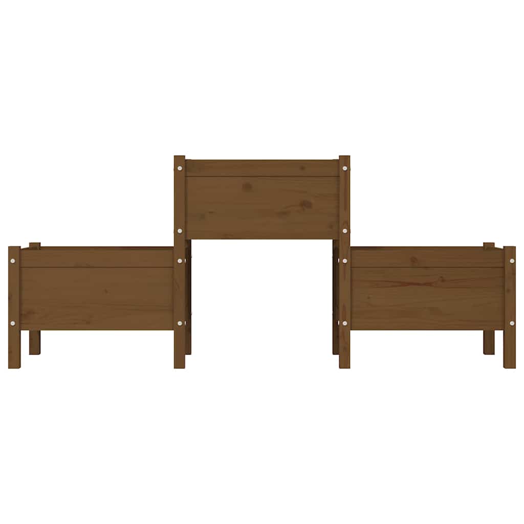 Fioriera Marrone Ambra 178,5x44x75 cm in Legno Massello di Pino