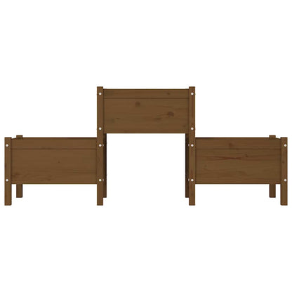 Fioriera Marrone Ambra 178,5x44x75 cm in Legno Massello di Pino