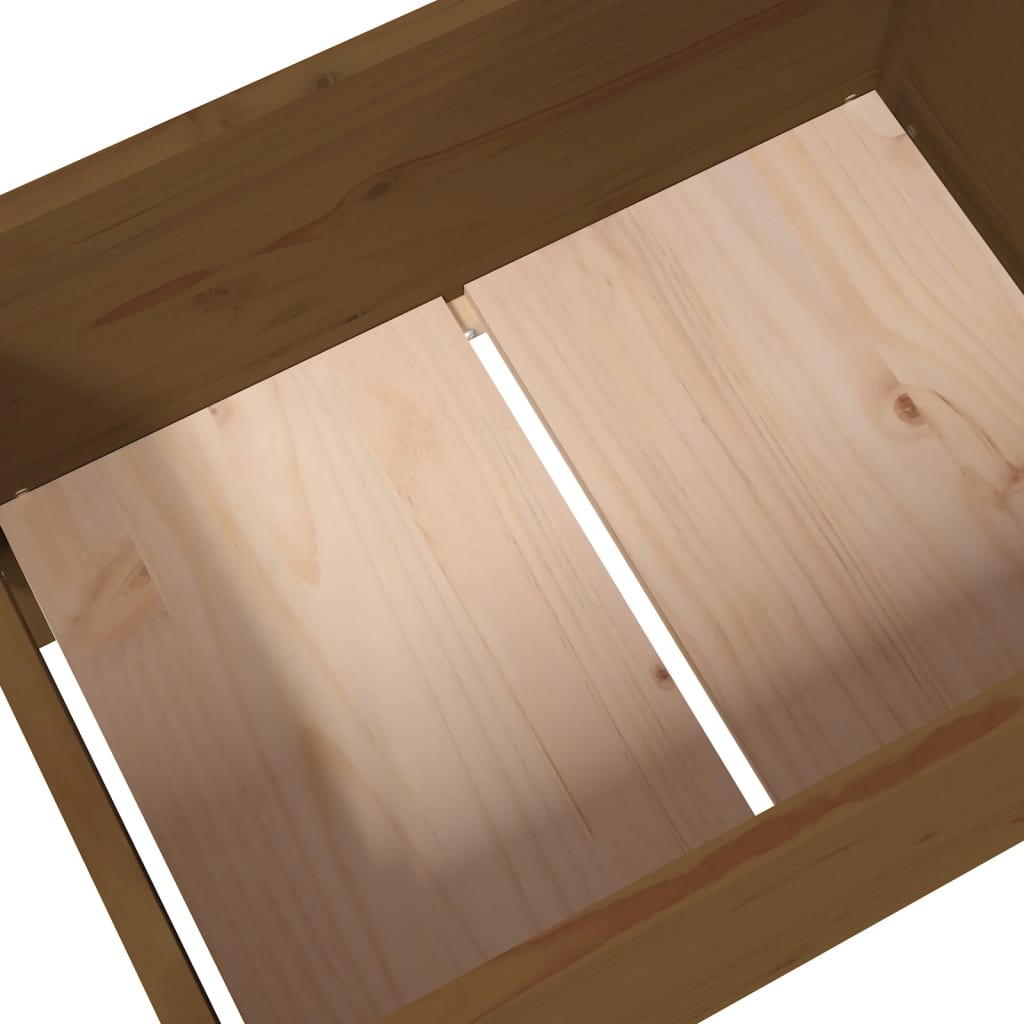 Fioriera Marrone Ambra 178,5x44x75 cm in Legno Massello di Pino - homemem39