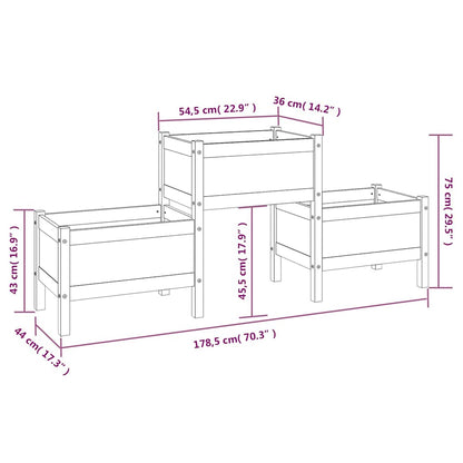 Fioriera Marrone Ambra 178,5x44x75 cm in Legno Massello di Pino