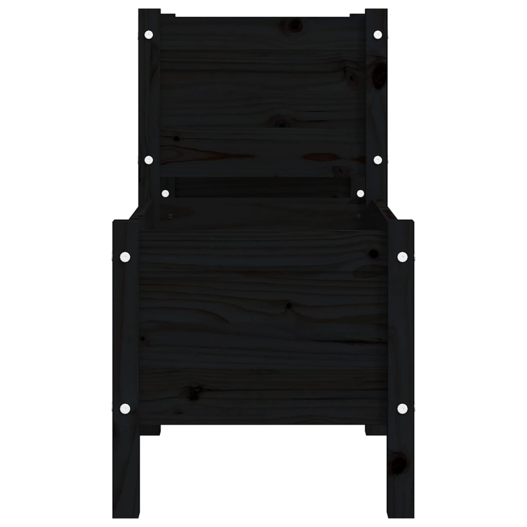 Fioriera Nera 178,5x44x75 cm in Legno Massello di Pino | homemem39
