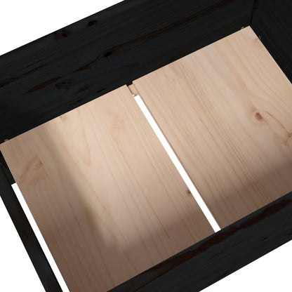 Fioriera Nera 178,5x44x75 cm in Legno Massello di Pino | homemem39