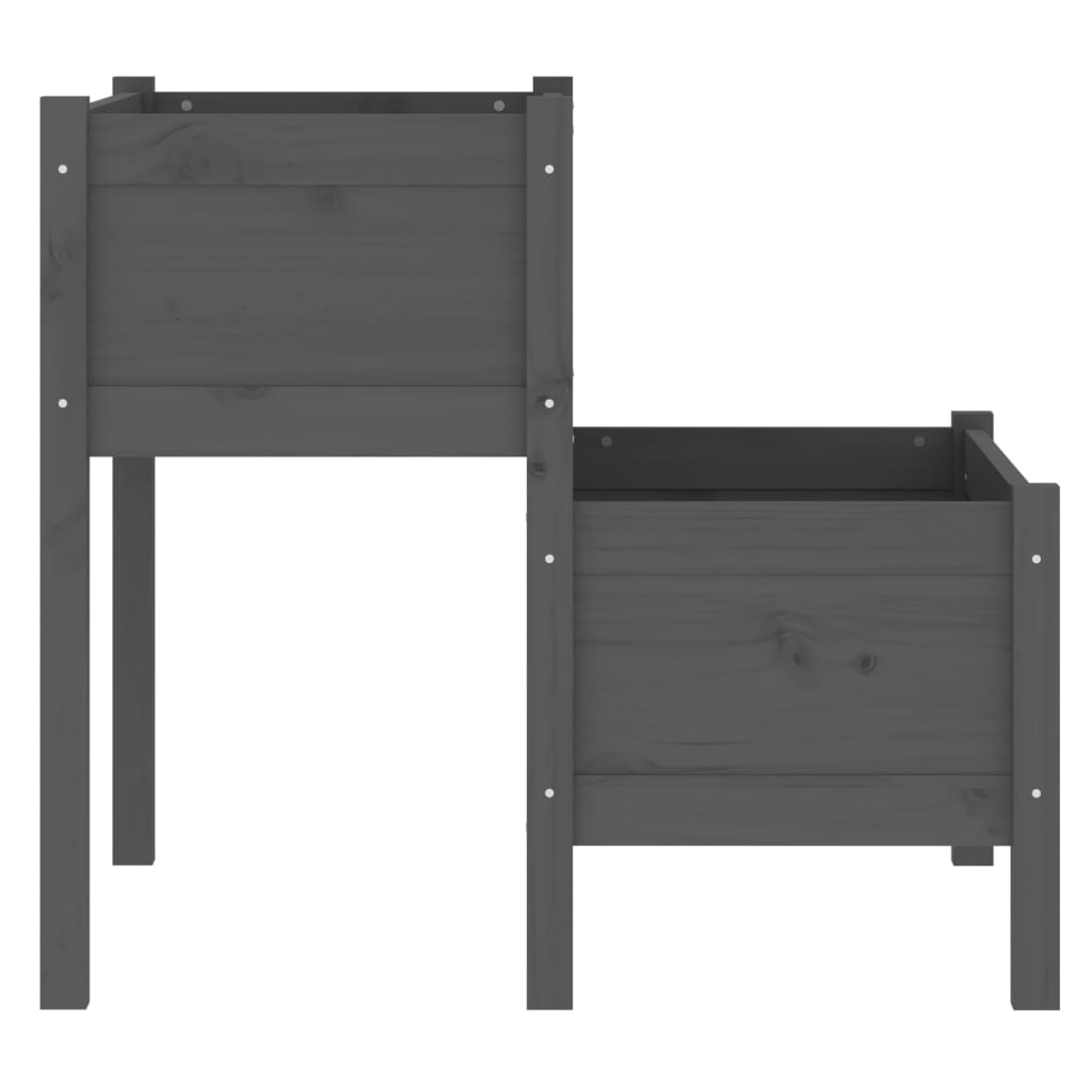 Fioriera Grigia 84,5x84x75 cm in Legno Massello di Pino - homemem39