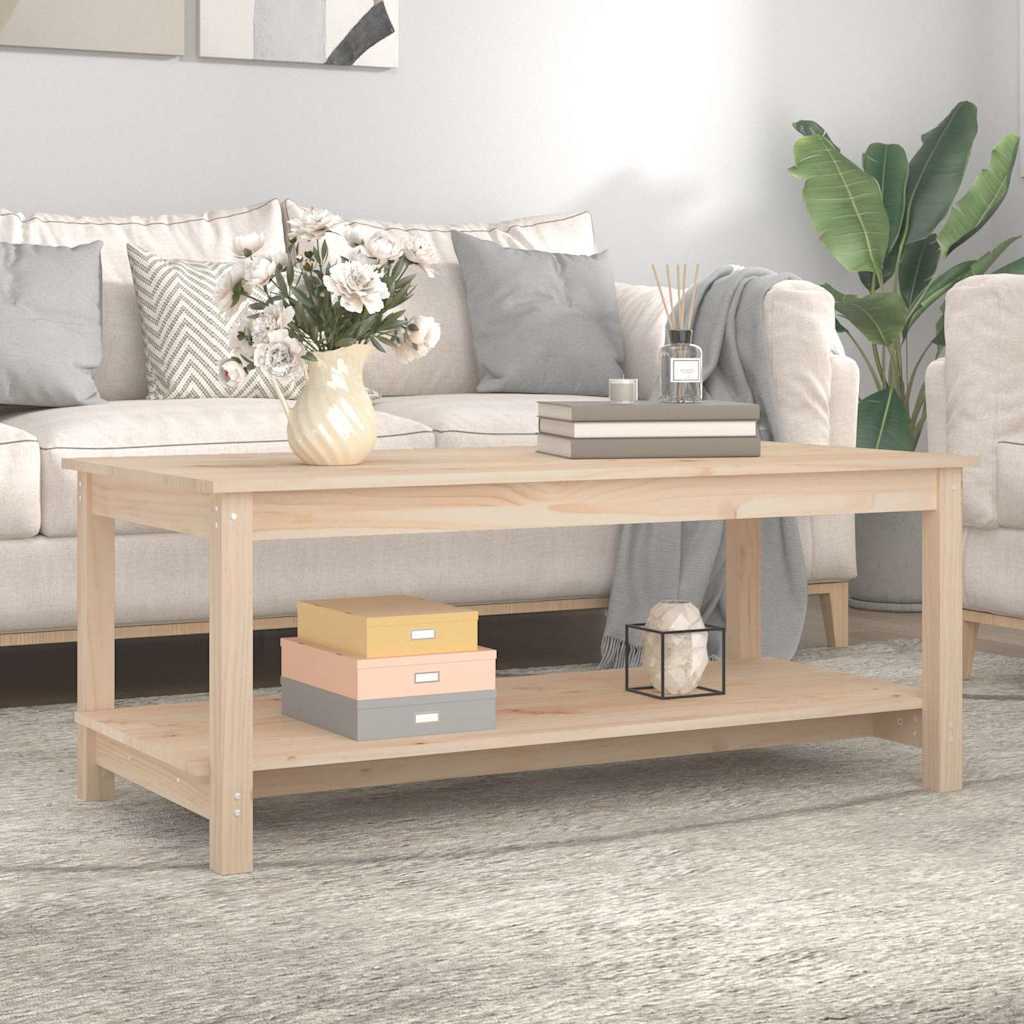 Tavolino da Salotto 110x55x45 cm Legno Massello di Pino | homemem39