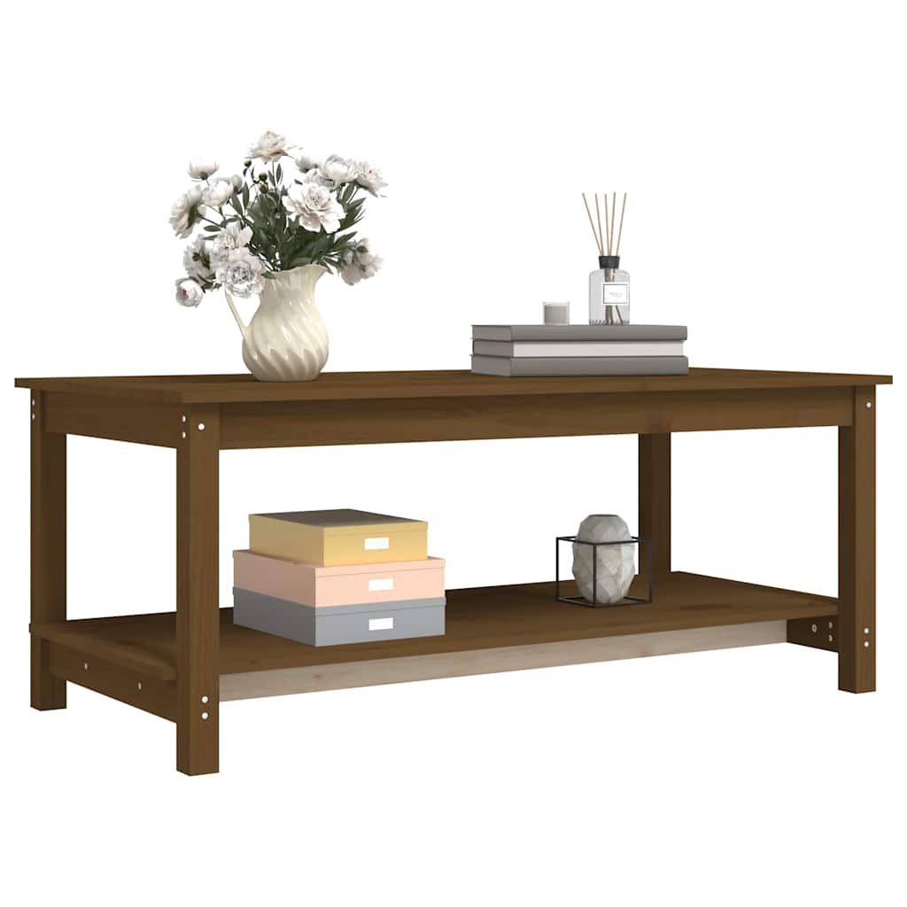 Tavolino da Salotto Ambra 110x55x45 cm Legno Massello di Pino