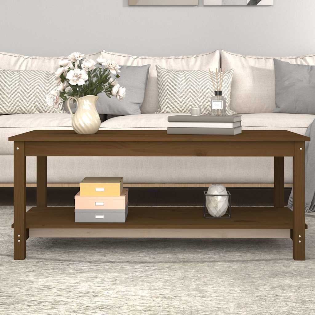 Tavolino da Salotto Ambra 110x55x45 cm Legno Massello di Pino