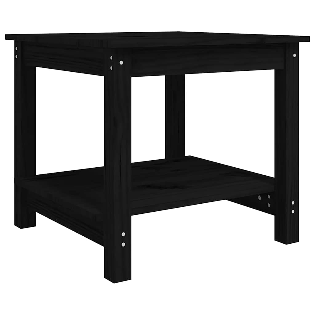 Tavolino da Salotto Nero 50x50x45 cm Legno Massello di Pino | homemem39