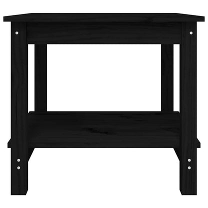 Tavolino da Salotto Nero 50x50x45 cm Legno Massello di Pino