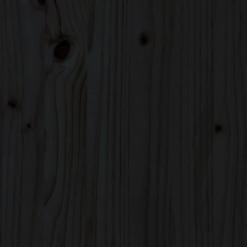 Tavolino da Salotto Nero 50x50x45 cm Legno Massello di Pino