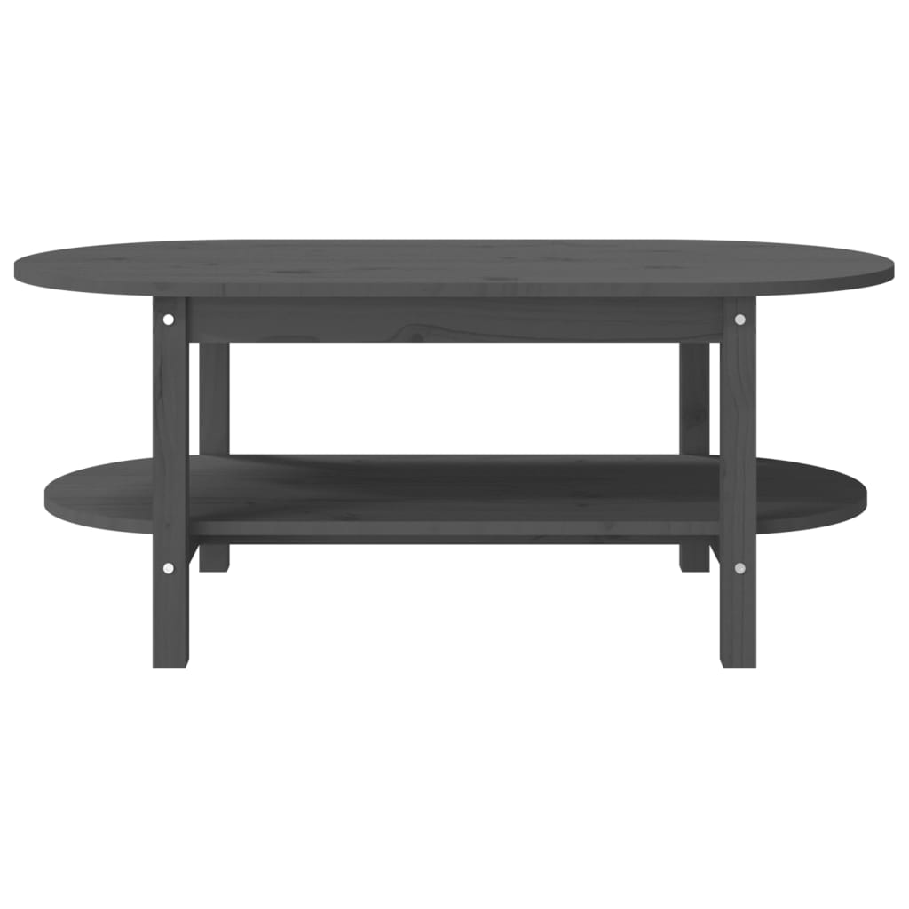 Tavolino da Salotto Grigio 110x55x45 cm Legno Massello di Pino | homemem39