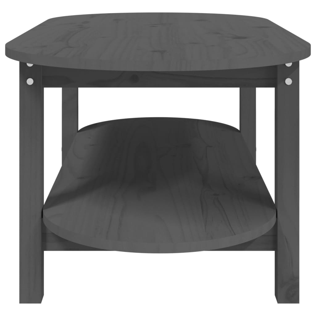 Tavolino da Salotto Grigio 110x55x45 cm Legno Massello di Pino | homemem39