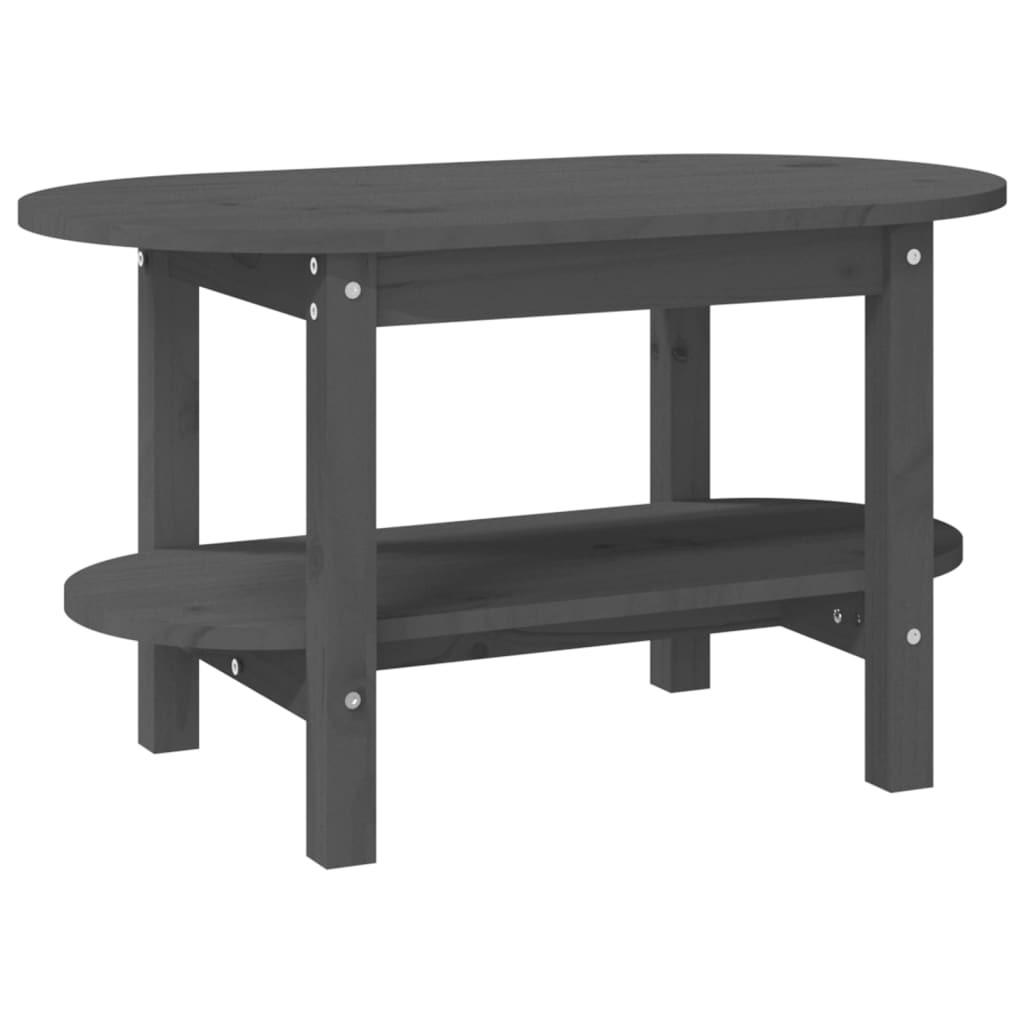 Tavolino da Salotto Grigio 80x45x45cm in Legno Massello di Pino | homemem39