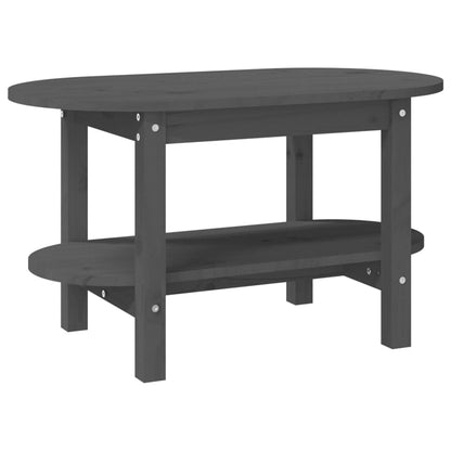 Tavolino da Salotto Grigio 80x45x45cm in Legno Massello di Pino | homemem39