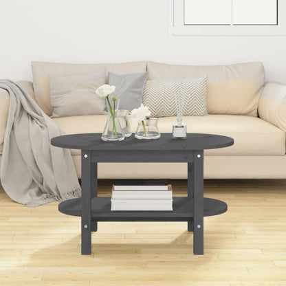 Tavolino da Salotto Grigio 80x45x45cm in Legno Massello di Pino | homemem39
