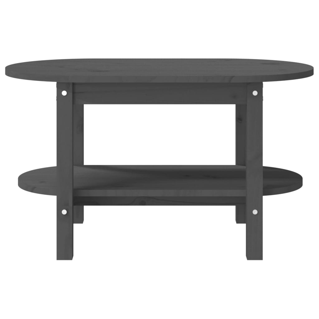 Tavolino da Salotto Grigio 80x45x45cm in Legno Massello di Pino | homemem39