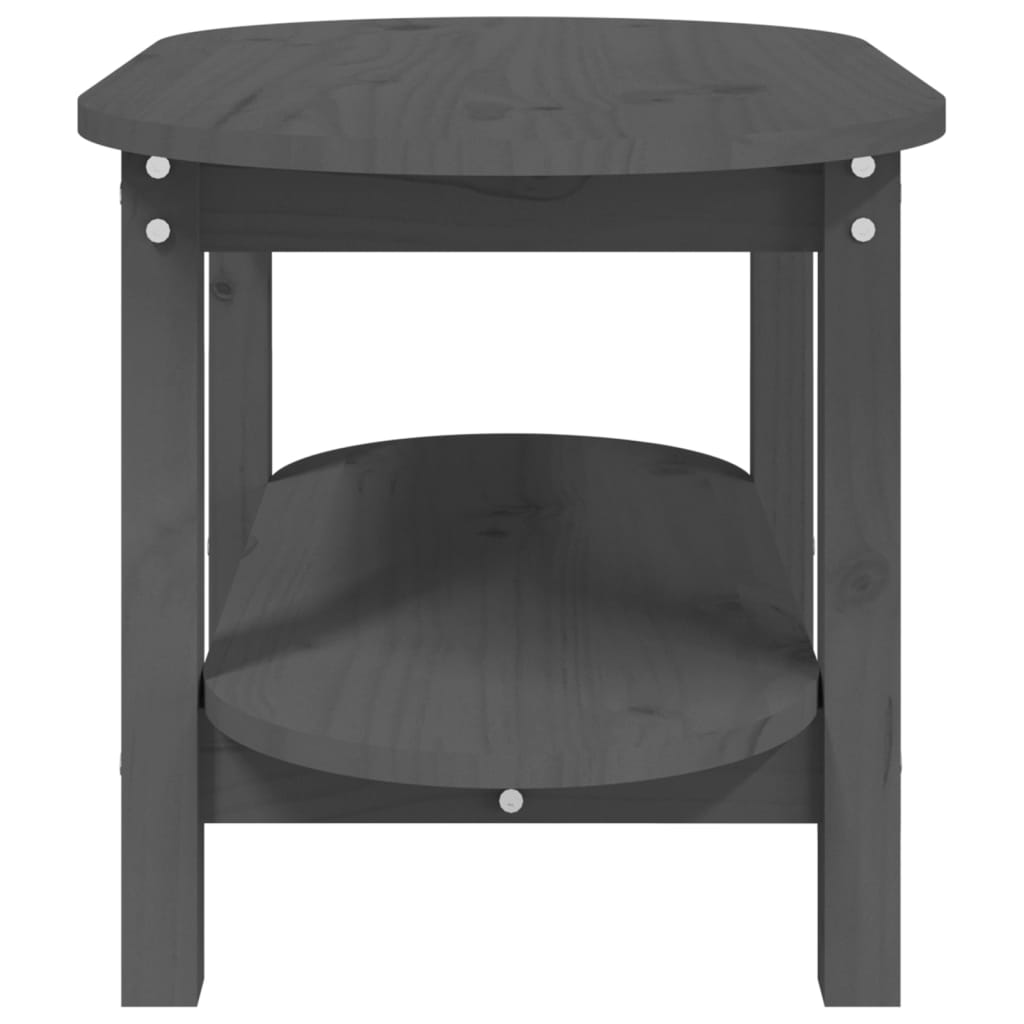 Tavolino da Salotto Grigio 80x45x45cm in Legno Massello di Pino | homemem39