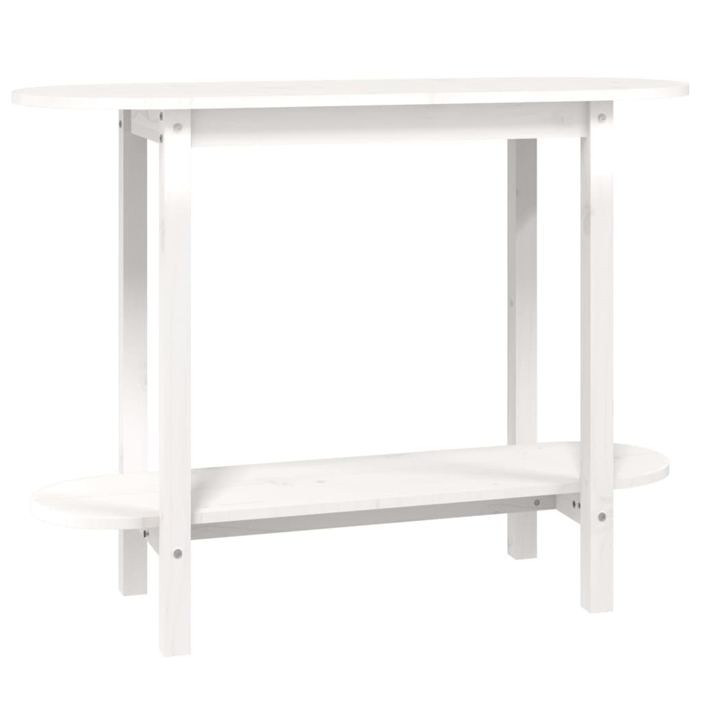 Tavolo Consolle Bianco 110x40x80 cm in Legno Massello di Pino | homemem39