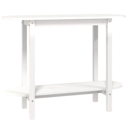Tavolo Consolle Bianco 110x40x80 cm in Legno Massello di Pino