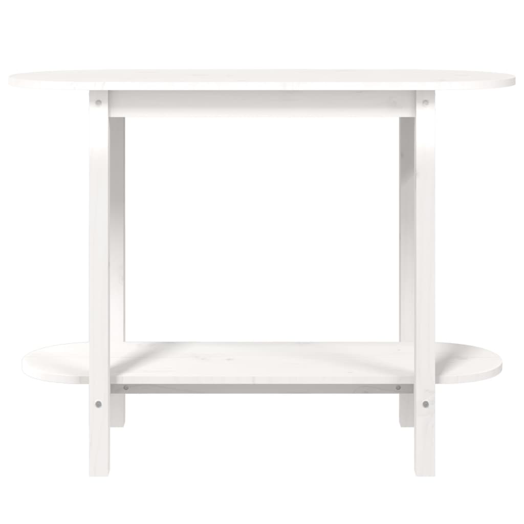 Tavolo Consolle Bianco 110x40x80 cm in Legno Massello di Pino | homemem39