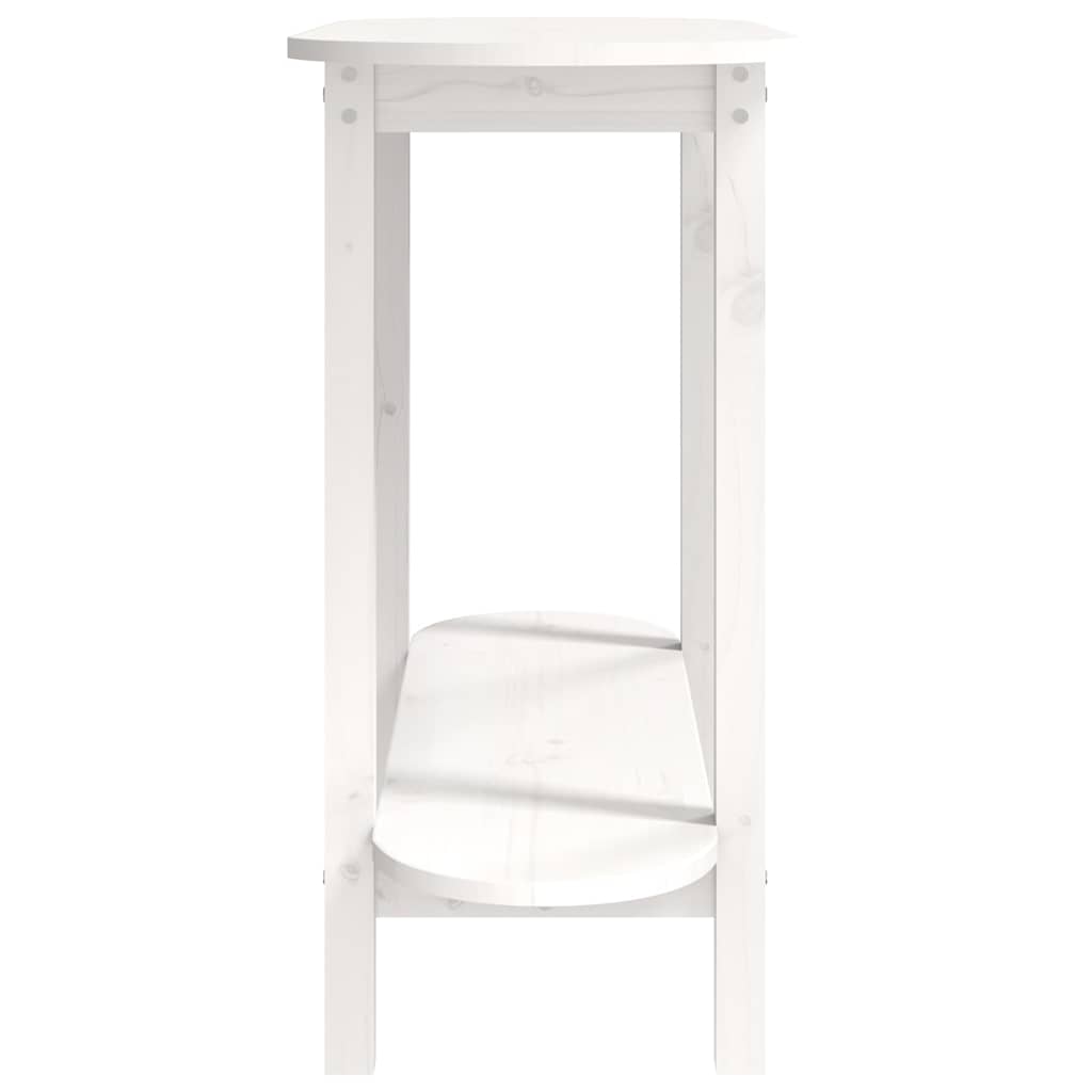 Tavolo Consolle Bianco 110x40x80 cm in Legno Massello di Pino