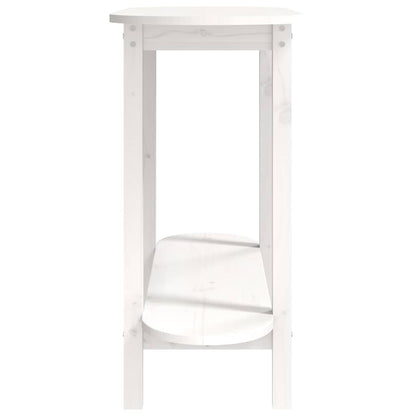Tavolo Consolle Bianco 110x40x80 cm in Legno Massello di Pino