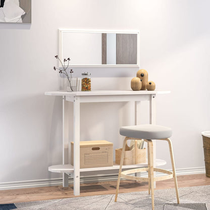 Tavolo Consolle Bianco 110x40x80 cm in Legno Massello di Pino | homemem39
