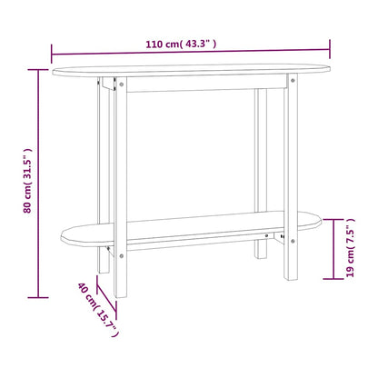 Tavolo Consolle Grigio 110x40x80 cm in Legno Massello di Pino