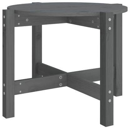 Tavolino da Salotto Grigio Ø 62,5x45 cm Legno Massello di Pino | homemem39