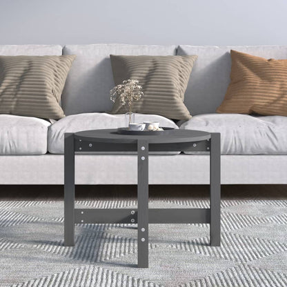 Tavolino da Salotto Grigio Ø 62,5x45 cm Legno Massello di Pino | homemem39