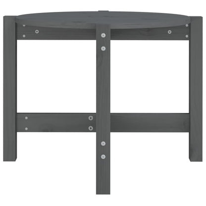 Tavolino da Salotto Grigio Ø 62,5x45 cm Legno Massello di Pino | homemem39