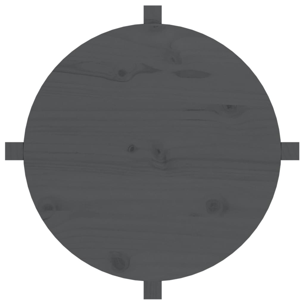 Tavolino da Salotto Grigio Ø 62,5x45 cm Legno Massello di Pino | homemem39