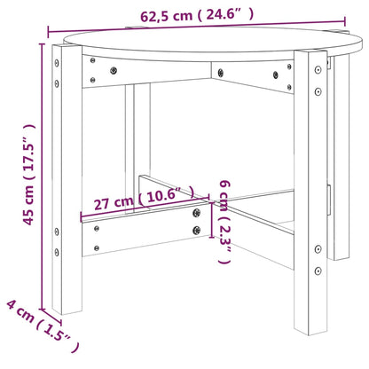 Tavolino da Salotto Ambra Ø 62,5x45cm in Legno Massello di Pino | homemem39