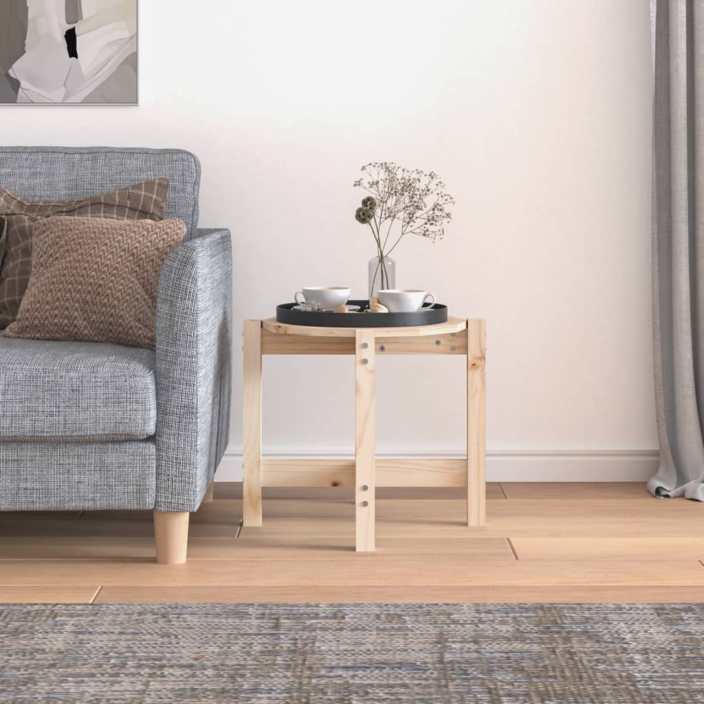 Tavolino da Salotto Ø 52,5x45 cm in Legno Massello di Pino | homemem39