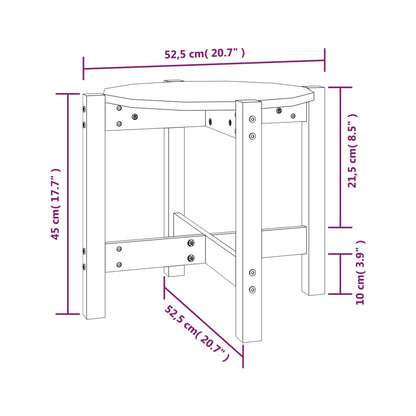Tavolino da Salotto Ø 52,5x45 cm in Legno Massello di Pino | homemem39