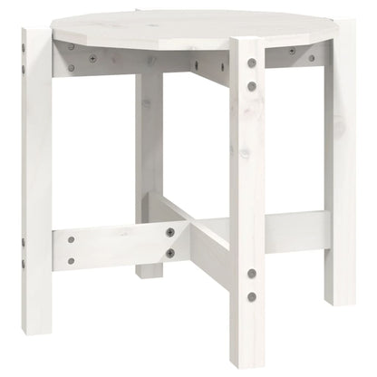 Tavolino da Salotto Bianco Ø 52,5x45 cm Legno Massello di Pino | homemem39