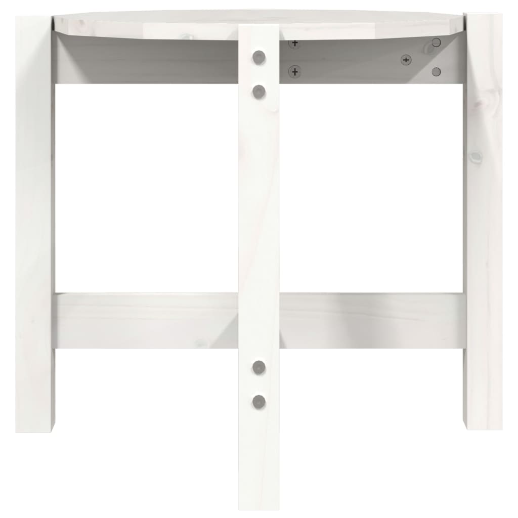 Tavolino da Salotto Bianco Ø 52,5x45 cm Legno Massello di Pino | homemem39