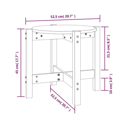Tavolino da Salotto Bianco Ø 52,5x45 cm Legno Massello di Pino | homemem39