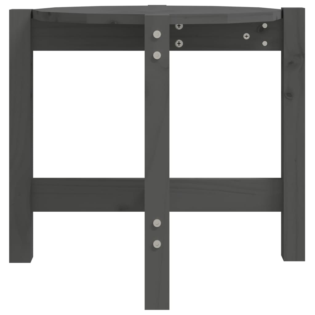 Tavolino da Salotto Grigio Ø 52,5x45 cm Legno Massello di Pino | homemem39