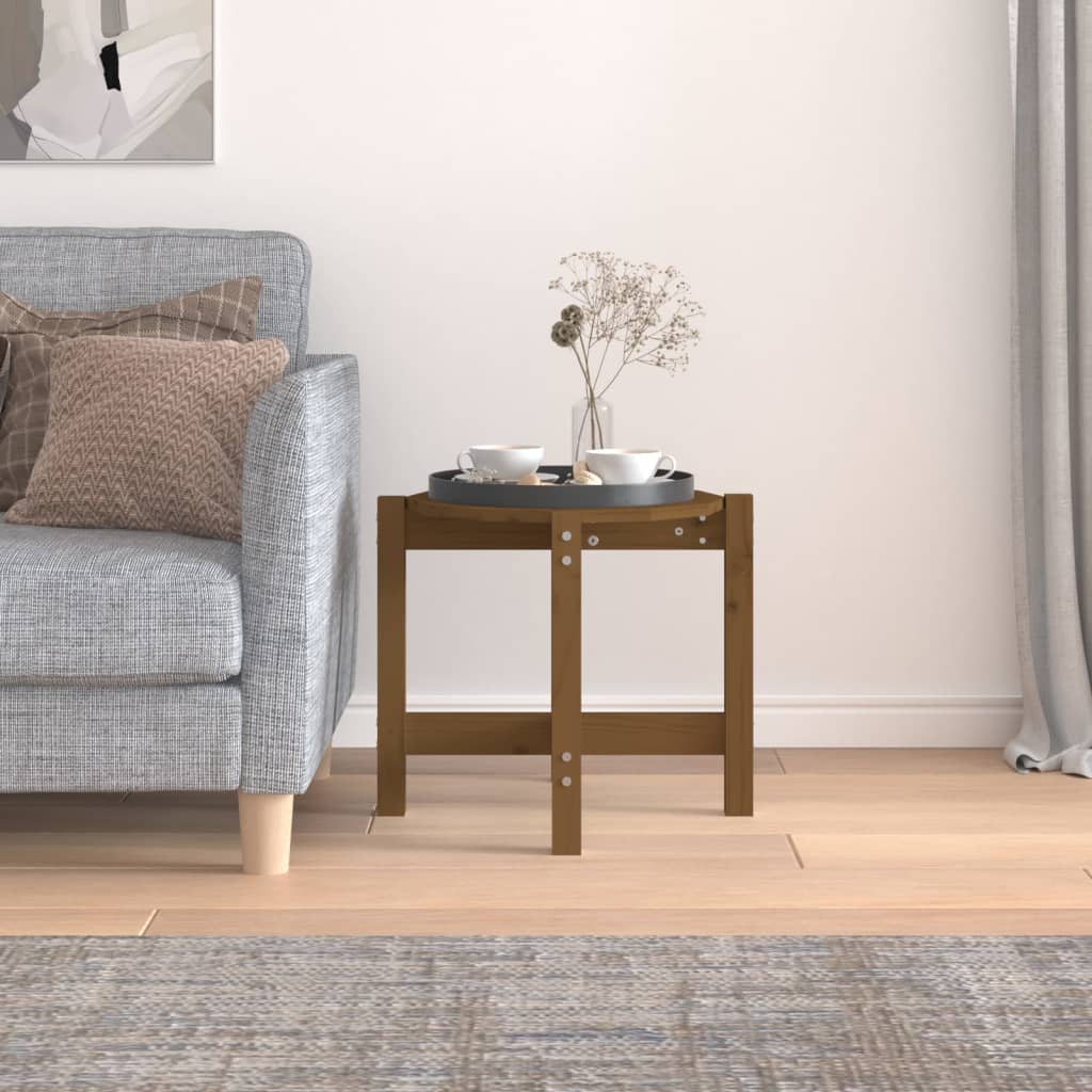 Tavolino da Salotto Ambra Ø 52,5x45cm in Legno Massello di Pino | homemem39