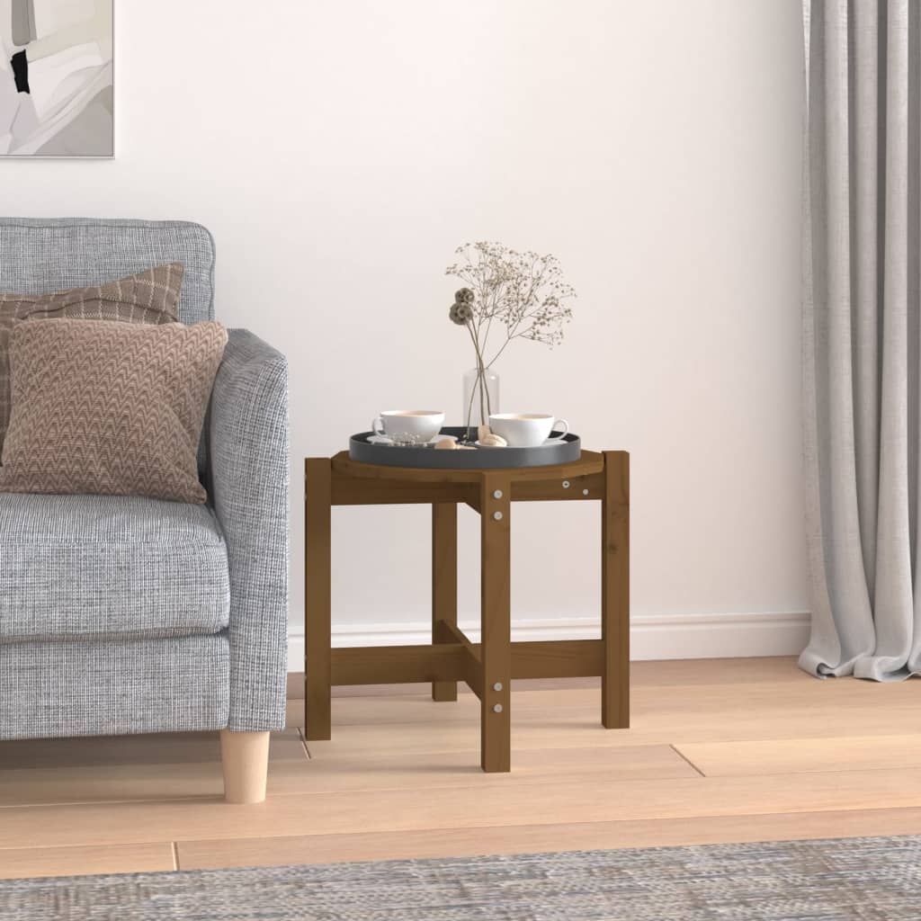 Tavolino da Salotto Ambra Ø 52,5x45cm in Legno Massello di Pino | homemem39