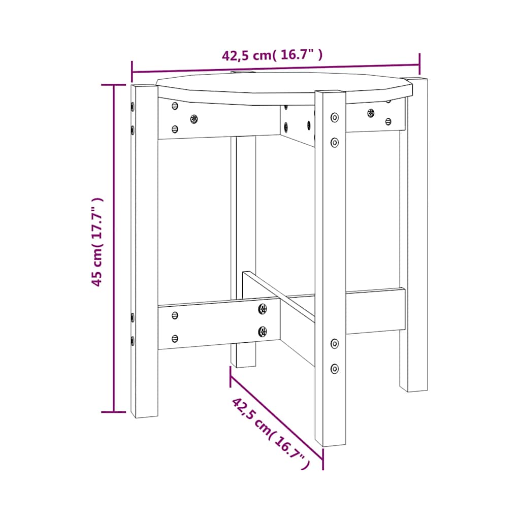 Tavolino da Salotto Ambra Ø 42,5x45cm in Legno Massello di Pino | homemem39