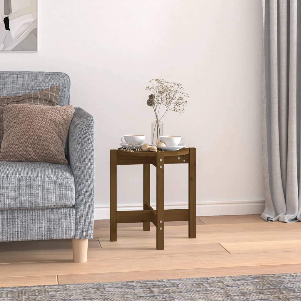 Tavolino da Salotto Ambra Ø 42,5x45cm in Legno Massello di Pino | homemem39