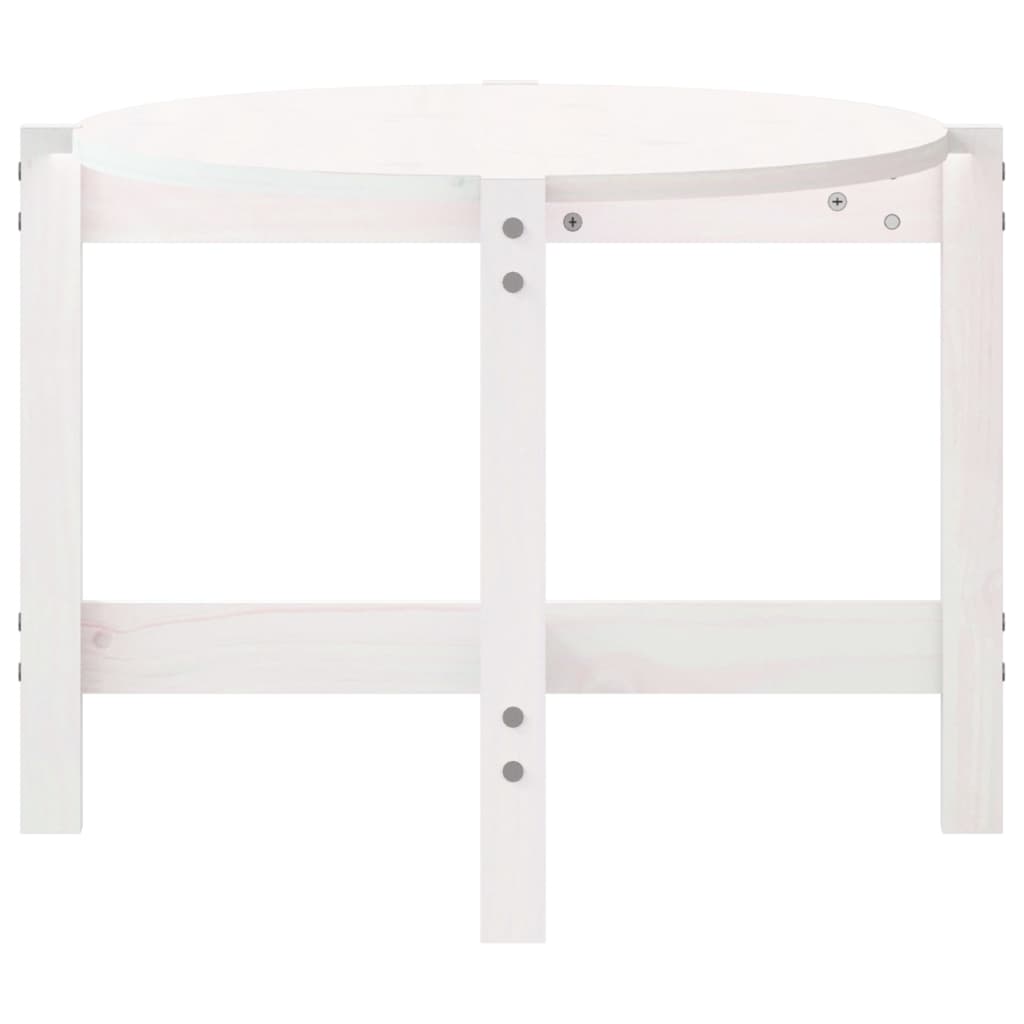 Tavolino da Salotto Bianco 118x63x45 cm Legno Massello di Pino | homemem39