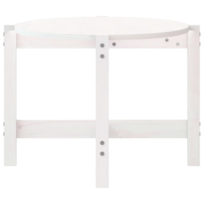Tavolino da Salotto Bianco 118x63x45 cm Legno Massello di Pino | homemem39