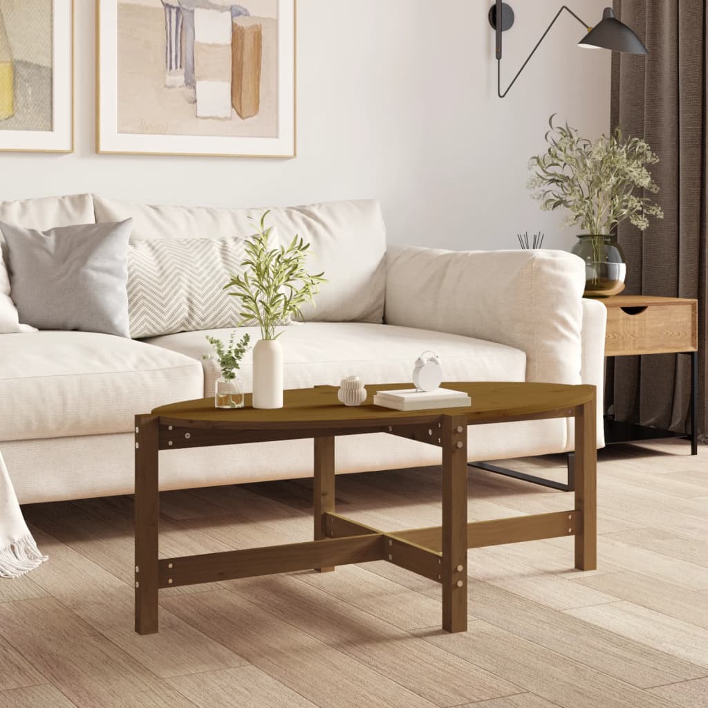 Tavolino da Salotto Ambra 118x63x45cm in Legno Massello di Pino | homemem39