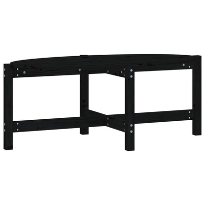 Tavolino da Salotto Nero 118x63x45 cm in Legno Massello di Pino | homemem39